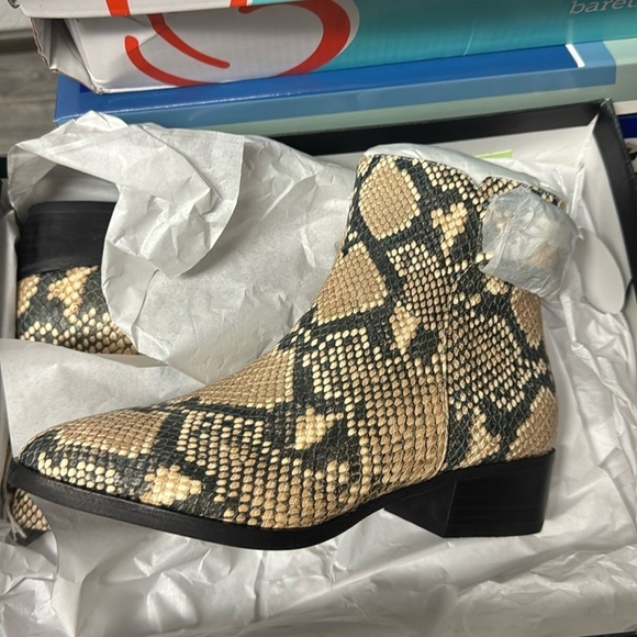 Steve Madden Ankle Boot Leather Snakeskin Ringer - Picture 2 of 5